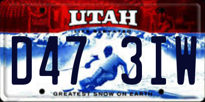 UT license plate D473IW