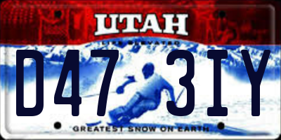 UT license plate D473IY