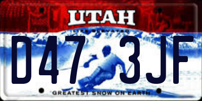 UT license plate D473JF