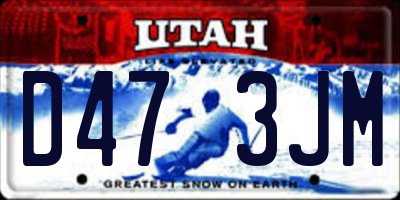 UT license plate D473JM