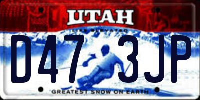 UT license plate D473JP