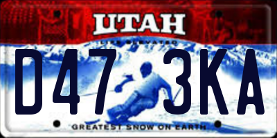UT license plate D473KA