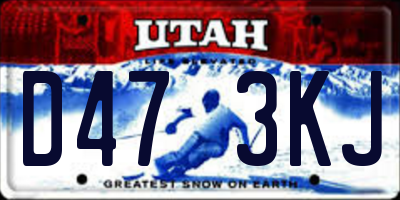 UT license plate D473KJ