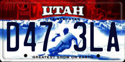 UT license plate D473LA