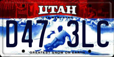 UT license plate D473LC
