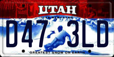 UT license plate D473LD