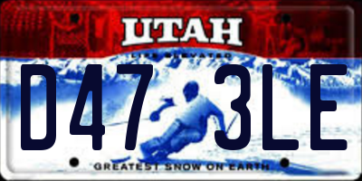 UT license plate D473LE