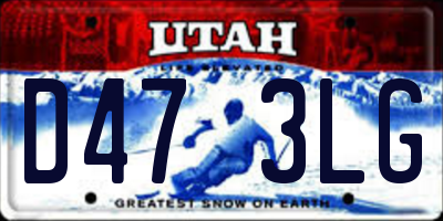 UT license plate D473LG
