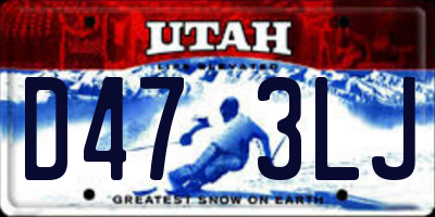 UT license plate D473LJ