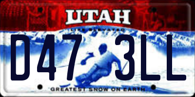 UT license plate D473LL