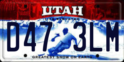 UT license plate D473LM