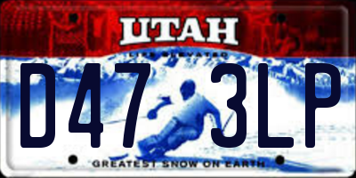 UT license plate D473LP