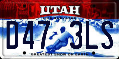 UT license plate D473LS