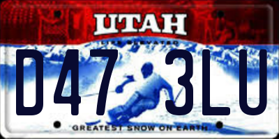 UT license plate D473LU
