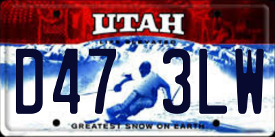 UT license plate D473LW