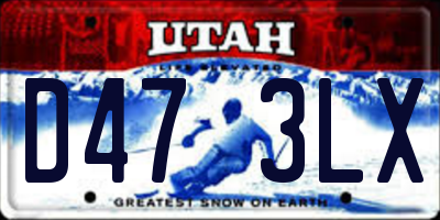 UT license plate D473LX