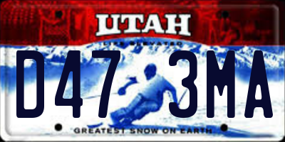 UT license plate D473MA