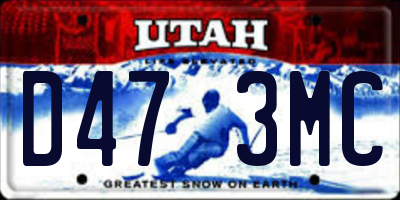 UT license plate D473MC