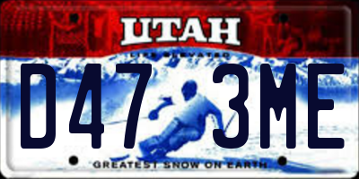 UT license plate D473ME