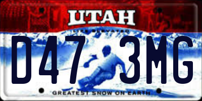 UT license plate D473MG