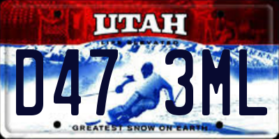 UT license plate D473ML