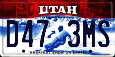 UT license plate D473MS