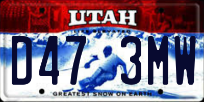 UT license plate D473MW