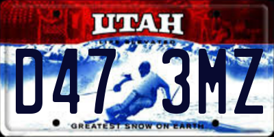 UT license plate D473MZ
