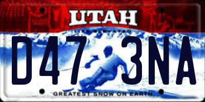 UT license plate D473NA