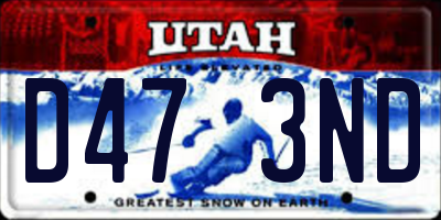 UT license plate D473ND