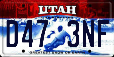 UT license plate D473NF