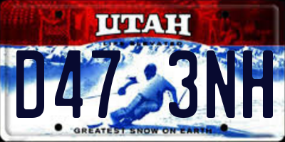 UT license plate D473NH