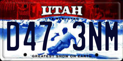 UT license plate D473NM