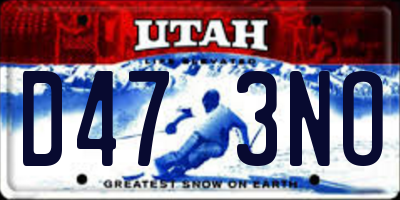 UT license plate D473NO