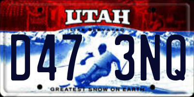 UT license plate D473NQ