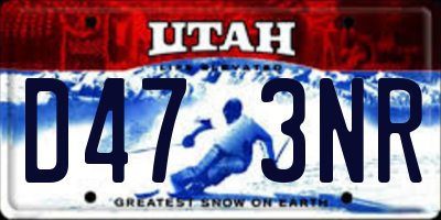 UT license plate D473NR