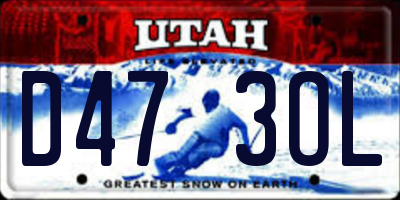 UT license plate D473OL
