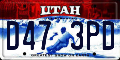 UT license plate D473PD