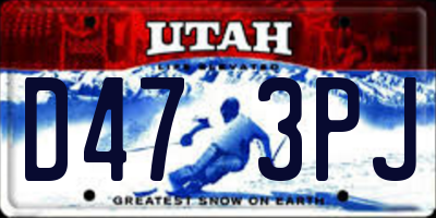 UT license plate D473PJ