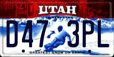 UT license plate D473PL