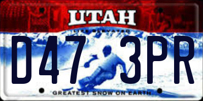 UT license plate D473PR