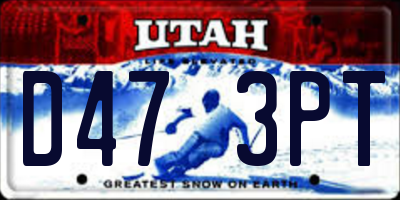 UT license plate D473PT