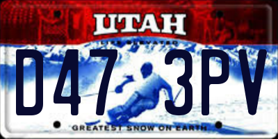 UT license plate D473PV