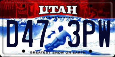 UT license plate D473PW