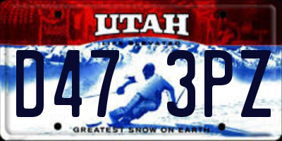 UT license plate D473PZ