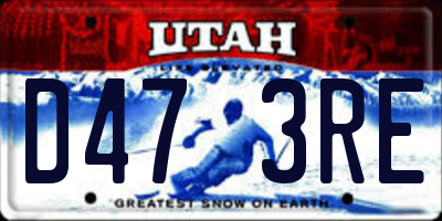 UT license plate D473RE