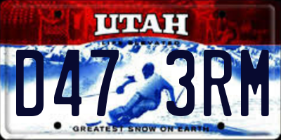 UT license plate D473RM