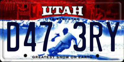UT license plate D473RY