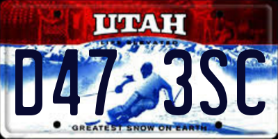 UT license plate D473SC