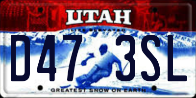 UT license plate D473SL
